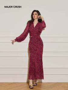 Polka Dot Print Fish Tail Retro Outfit