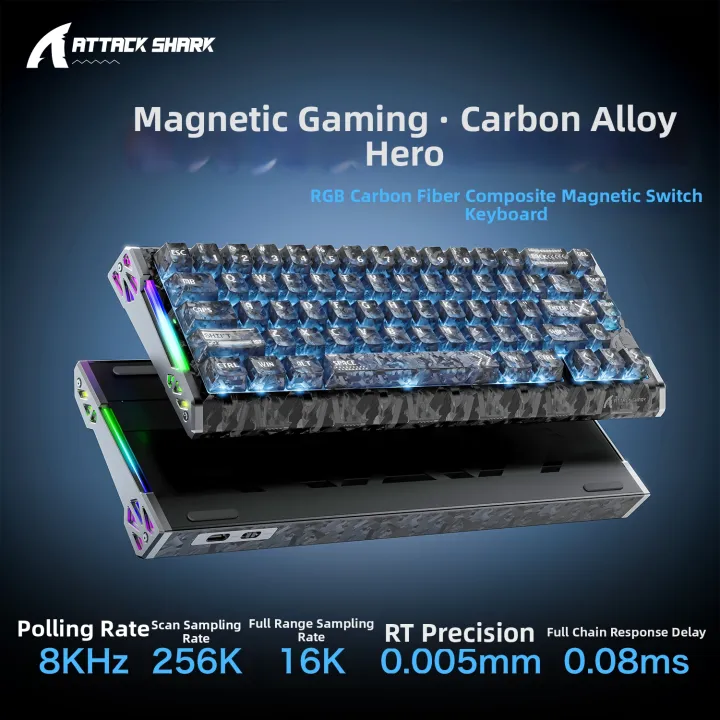ATTACK SHARK | Magnetic Axis Carbon Fiber Gaming Keyboard