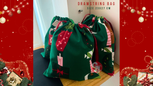 🎄 ถุงผ้าคริสต์มาส ผ้าจาก IKEA รุ่น VINTERFINT – งานตัดเย็บทำมือ 🎁
