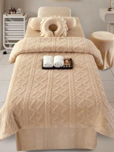 New Arrival Crystal Velvet Thickened Four-Piece Set Beauty Body Massage Bedding Cover Pure Color Simple Design High End Quality