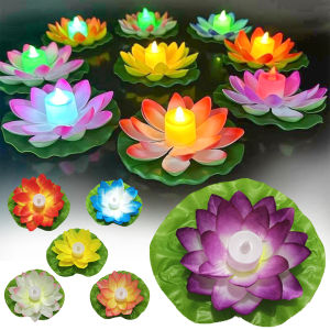 First Chioce LED โคมไฟลอยน้ำ ทรงดอกบัว  ไฟตกแต่งกลางน้ำ Wishing lamp