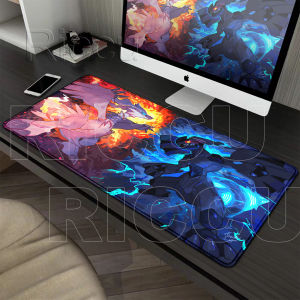 Potdemiel | Pokemon Zekrom Reshiram Mouse Pad Anime Gaming Large Playmat Laptop Gamer PC Keyboard Accessorie HD printing LockEdge Rubber Rug