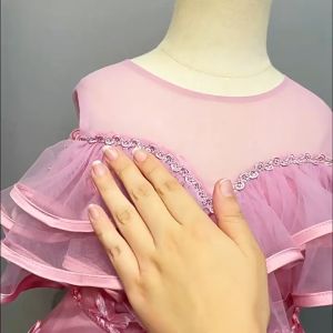 Đầm công chúa cho bé gái màu trắng hồng dự tiệc lễ tết múa hóa trang từ 12-35kg hàng nhập Quảng Châu