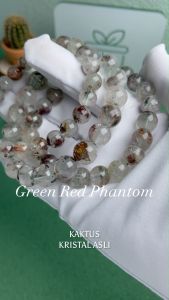 KAKTUS Kristal Asli Green Red Phantom Crystal Bracelet