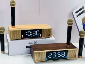 Loa Karaoke Peterhot A133 Kèm 2 Micro Không Dây Hỗ Trợ USB Thẻ Nhớ. Loa Karaoke A133 Công Xuất Lớn 30W Chất Liệu Gỗ Cao Cấp