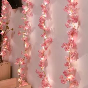 Simulated Pollen Colored Cherry Blossom Vine Light String Light Battery Powered String Light Festival Wedding Room Decoration