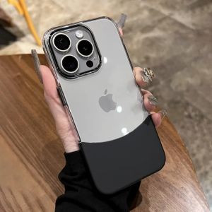 Luxury Transparent Splice Color Clear Case For iPhone 17 16 15 Pro Max 13 14 Plus Removable Acrylic Shockproof Protection Cover