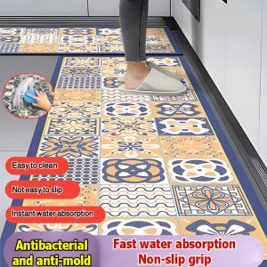 Kitchen Disposable Absorbent Floor Mat Non-Slip Oilproof Foot Mat Washable Entrance Door Carpet 入户易打理门垫