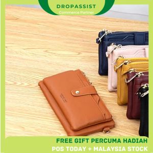 DROPASSIST 1744 Korean Women Mobile Sling Bag Long Purses Wallet Card Case Coin Purse Handphone Dompet Panjang with Zip