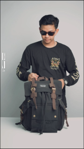 RIMC Backpack Ridehard - Tas Ransel Canvas Pria / Wanita Sekolah Kuliah Kerja Travel