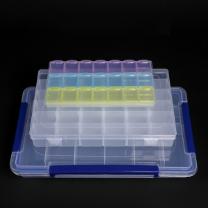 Minimalist Modern Embroidery Tool Storage Box Jewelry Multi-grid Transparent Medicine Box Beads Loose Beads Box DIY Needle Thread Box