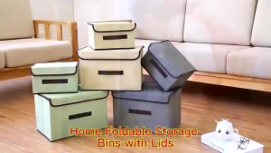 2in1 Plain Color Foldable Storage Box Organizer With Cover set sundries box dormitory clothes pants