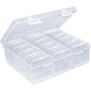 Multi-Size Transparent Bead Storage Box — 15 20 or 45 Compartments (Flexible Selection) — Hinged Dustproof Lid — Mini Organiz
