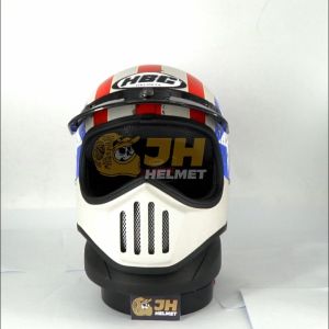 Helm Cakil HBC Captain America White + Inner Visor | Helm Retro | Full Face | Jual Helm