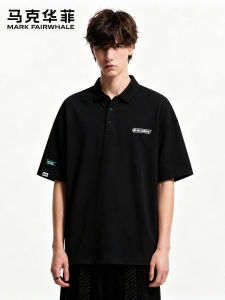 Mark Fairwhale | Summer Short Sleeve Black Trendy Versatile Casual Polo Shirt