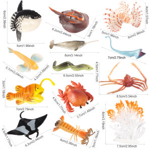 13pcs Hot Simulation Mini Ocean Sea Life Set Animal Model Figurines Zoo Cognition PVC Action Figures Kids Collection Toys