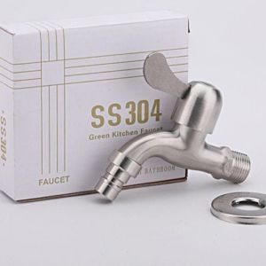 Aoggi 304 Stainless Steel Faucet for Washing Machine 4-Way Quick Open Household Mop Sink Single Cold Extended Water Tap