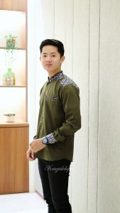 Baju Koko Batik Pria Lengan Panjang Elrumi Motif Adidis Terlaris Bahan Toyobo Premun Halus Nyaman