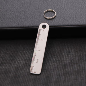 High Quality Portable Stainless Steel Mini Ruler Anti-Lost Small Metal Ruler with Keychain Mini Straight Ruler School