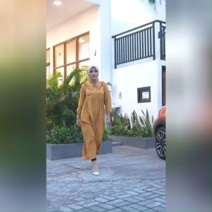 Terbaru Gamis Nadheera Luxury Zoya Midi Dress Hunter Green Rayon Premium