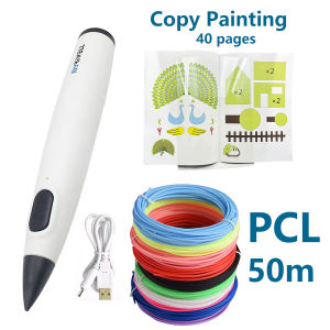 Complete 3D Pen Gift Set: Myriwell Low-Temp 3D Pen (RP300B) 50m PCL Low-Temp Filaments & 40 Pages of Copy Paintings - New Year