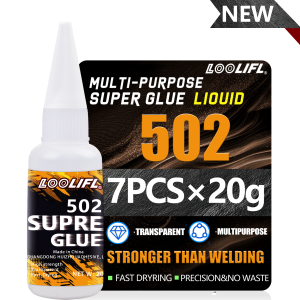 LOOLIFL1-7pcs Quick-drying 502 Super Glue Instant Cyanoacrylate Adhesive Leather Rubber Wood Metal Strong Bond Liquid Glue Tool