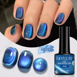 LILYCUTE 7ml Glass Bead Cat Magnetic Gel Nail Cats Eye Gel Polish Shining Nail Art Varnish UV LED Soak off Supplies Manicure