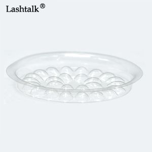 Lashtalk Makeup Maquiage 100pcs Plastic Disposable False Fake Lashes Glue Holder Pallet with Adhesive Base for Eyelash Extension
