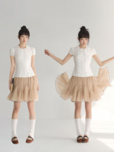 Weekend hub | Ballet-inspired Retro Sweet Dotted Tulle Puffy Short Skirt