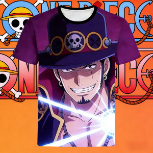 Bandai | 2026 Summer One Piece Dracule Mihawk Retro 3D Print T-Shirt Adult Kids Breathable Quick Dry Outdoor Sports Short Sleeve Tee