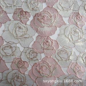 Color Woven Metallic Flower Embossed Fabric