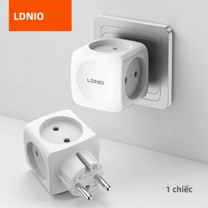 Bộ Chuyển Đổi Ổ Cắm Đa Năng 4 Đầu Ra LDNIO EU Công Suất Cao 16A Phích Cắm 2 Chân Bộ Chuyển Đổi Mini Hình Khối Dùng Cho Hộ Gia Đình