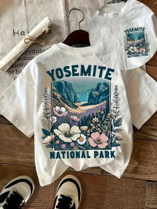 WomenS Vintage Yosemite National Park T-Shirt with Half Dome Waterfall Print Retro 1960s Inspired Floral & Mountain Design