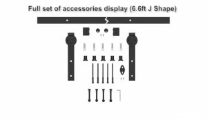 43PCS 4.9FT/6FT/6.6FT/8FT Carbon Steel Rustic Interior Sliding Wood Barn Door Hardware Anti-Rust 6FT Barn Door Sliding Hardware| Carbon Steel Track Kit | For Rustic Home Doors