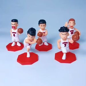 Slam Dunk Cake Ornament Plastic 5pcs Dolls Basketball Theme Boy Birthday Cake Dessert Decoration