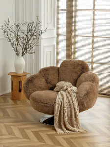 VANSO | Design Bear-Paw Shaped Plush Rotatable Single Sofa Chair