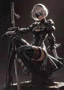 Bandai | Bộ Tranh Sơn Dầu Vẽ Theo Số NieR Automata 2B Dành Cho Người Lớn Tranh Nghệ Thuật Anime Nhật Bản Đồ Trang Trí Nhà Cửa Quà Tặng Bộ Vẽ Tranh Nhân Vật