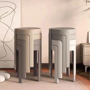 Thickened Modern Style Plastic Chair Scandi Design High Garden Stool Tabletop Foldable Windmill Pattern Home Use Furniture