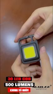 Đèn Móc Khóa USB mini di động đa năng KEYCHAIN LIGHT 500 Lumens 30 led COB độ sáng cao khung vỏ nhôm sạc type-C có nam châm - Mai Lee