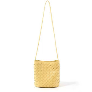 MEIFEI | Leather Woven Bucket Bag Small