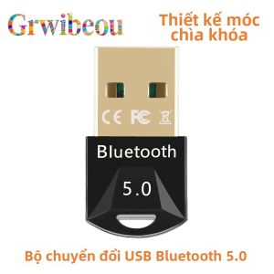 Bộ Chuyển Đổi USB Bluetooth 5.0 Có Vòng Khóa Bộ Thu Phát Không Dây Cho Máy Tính Xách Tay PC - Ăng-ten Gắn Trong