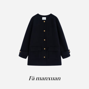 FAMANXUAN | Retro Intellectual Wool Double Faced Coat Women