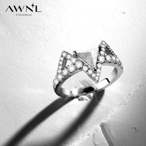 Meteorite S925 Silver Couple Rings Modern Nordic Design
