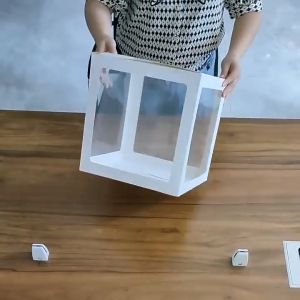 Kotak Balon Latex Transparan 3 Pcs ONE warna Putih / Box Balon Dekorasi Pesta Ulang Tahun / Box Huruf Transparan Dekorasi Birthday Party