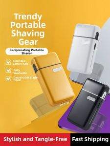 Electric Mini Shaver Double-Sided Washable Straight Mens Shaver Magnetic Attraction 1307t Wireless Rechargeable Razor