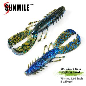 Bộ Mồi Câu Giả SUNMILE 8 Chiếc 75mm 2.95 Inch Mồi Tôm Nổi Mềm Mồi Giả Wobbler Câu Cá Bass Bộ Mồi Mềm Nhân Tạo Dùng Cho Câu Cá Biển Sông Hồ