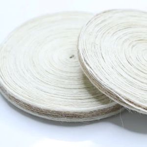 1-10M/Roll White Edge Natural Jute Burlap Ribbon Twine Linen Rope For Gift Wrapping Supplies DIY Crafts Wedding Party Decoration
