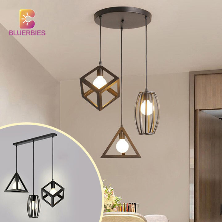 Ceiling Light Modern Industrial 3 Heads Pendant Light Geometric ...