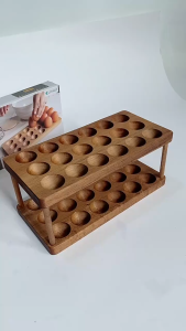 ชั้นวางไข่ไก่ 2ชั้น ทำจากไม้แข็งแรง แผงไข่ไก่ วางไข่เบอร์ใหญ่ได้