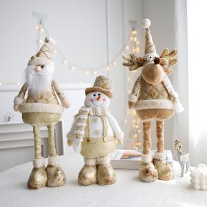 3PCS 40-60CM Christmas Present Santa Claus Plush Toy Cartoon Snowman Stuffed Doll Anime Elk Collection Souvenir Kawaii Birthday Gift